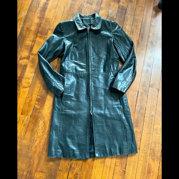 Size 2 Le Createur leather coat - Picture 1 of 7